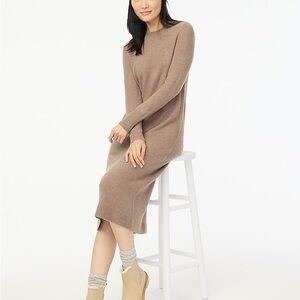 Cozy Knit Sweater Dress - Taupe